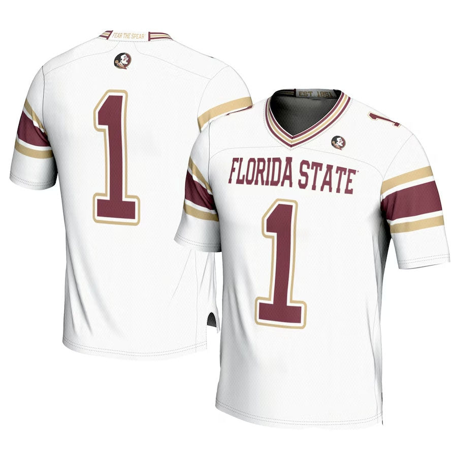 Custom #1 White Football Shirt Top