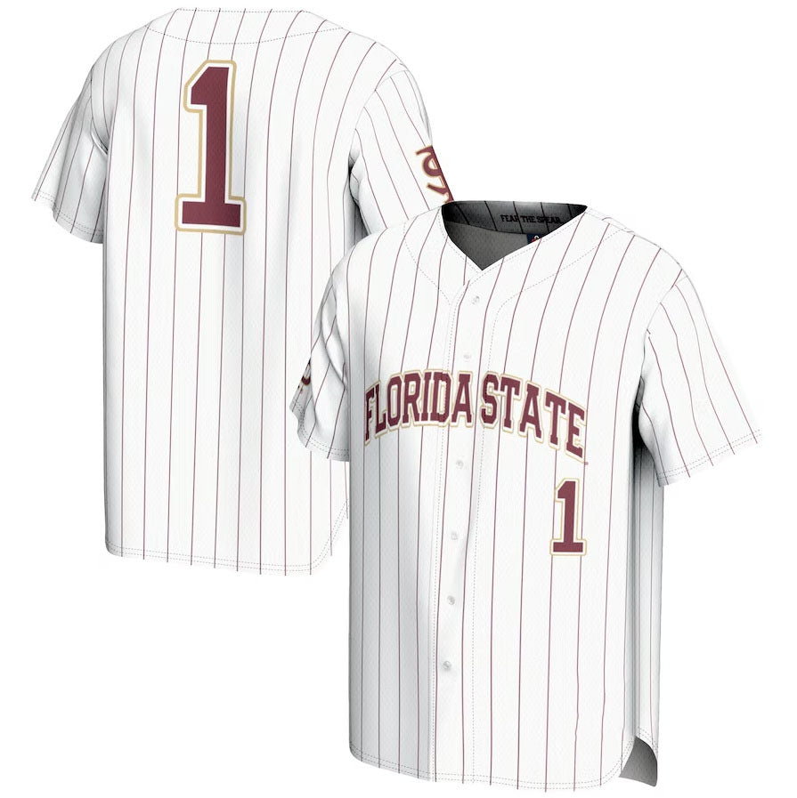 Custom #1 White Baseball Shirt Top