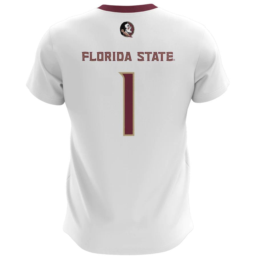 Custom #1 White College Shirt Top