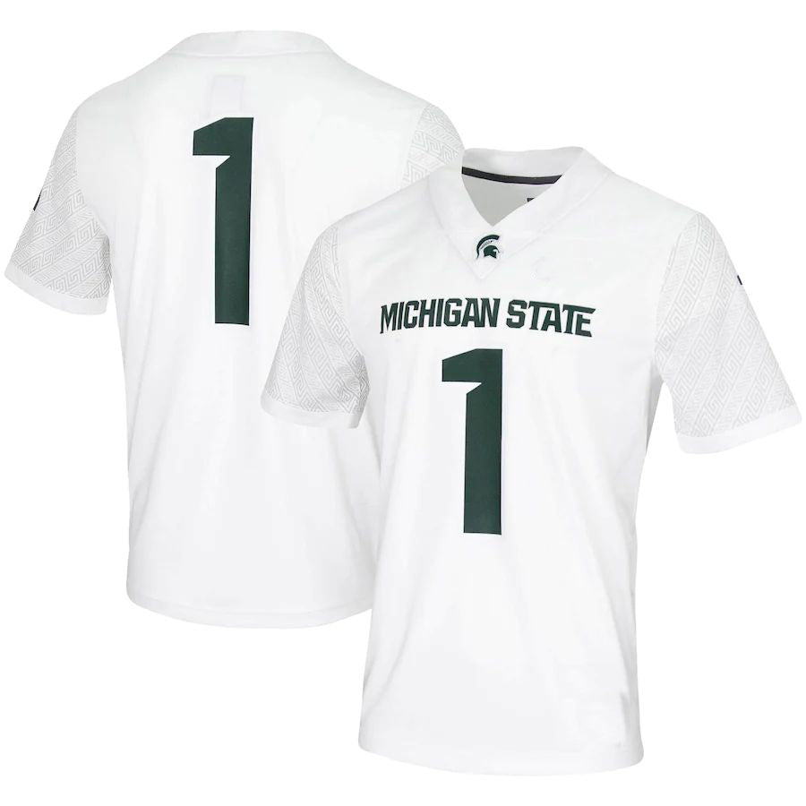 Custom #1 White College Shirt Top