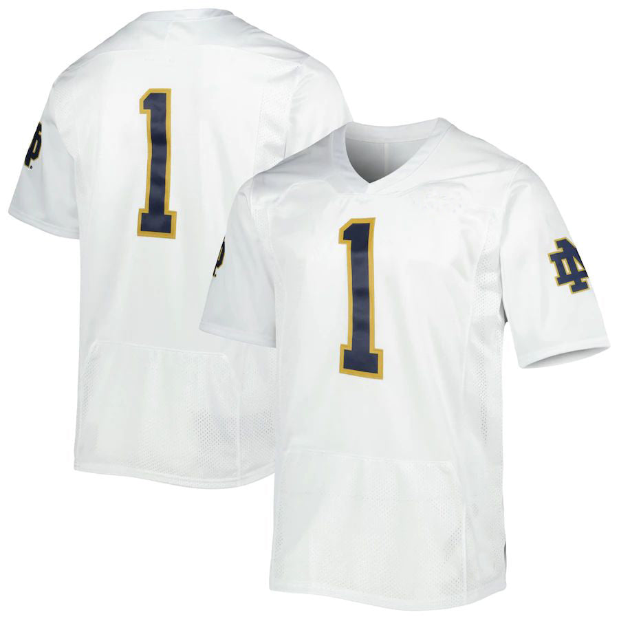 Custom #1 White College Shirt Top