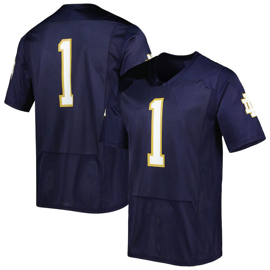 Custom #1 Navy Football Shirt Top