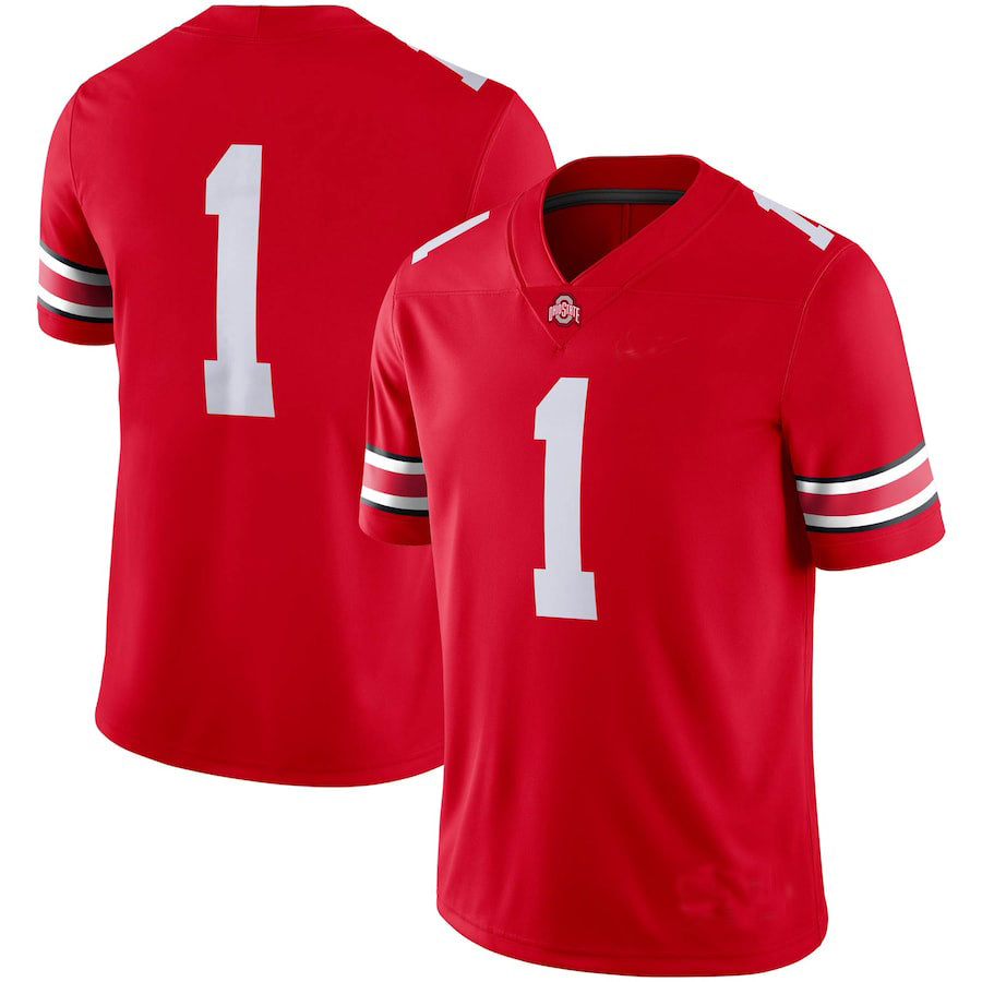 Custom #1 Scarlet Football Shirt Top
