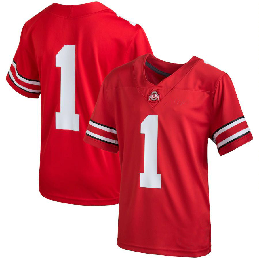 Custom #1 Scarlet Football Shirt Top