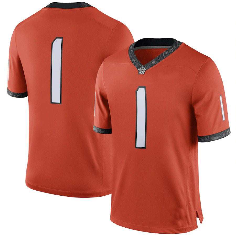 Custom #1 Orange DAL Football Shirt Top