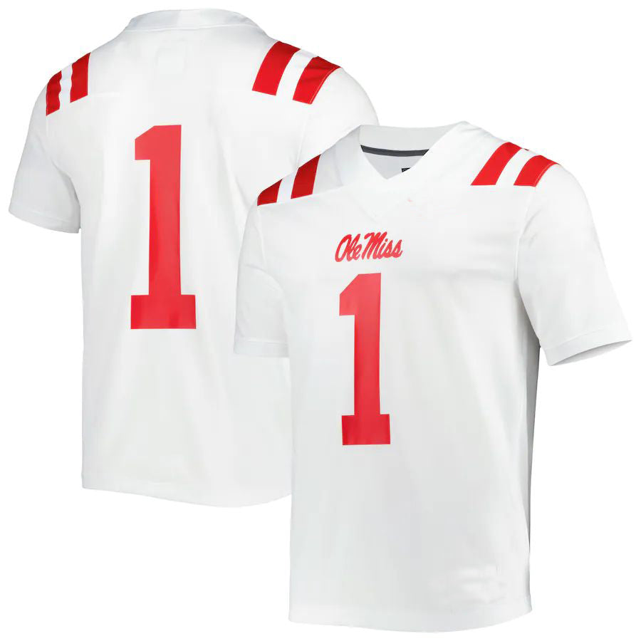 Custom #1 White Football Shirt Top