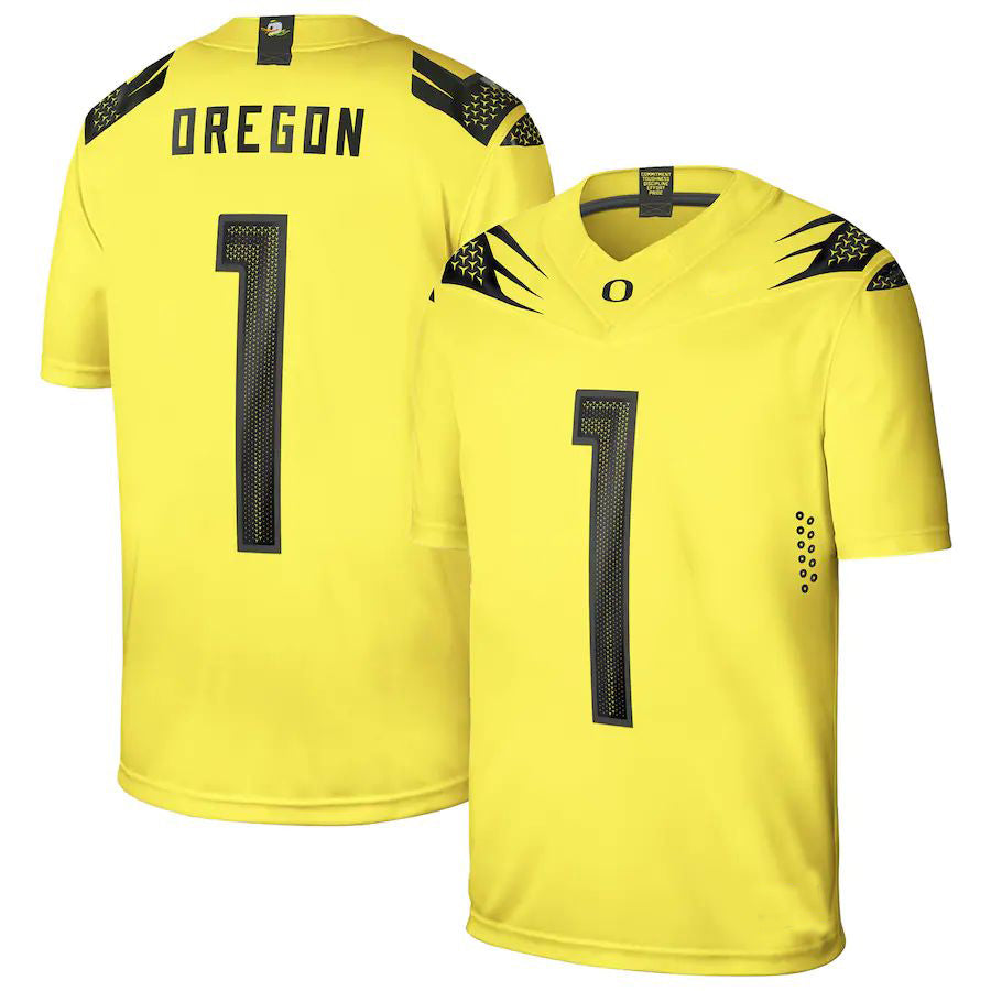 Custom #1 Yellow College Shirt Top