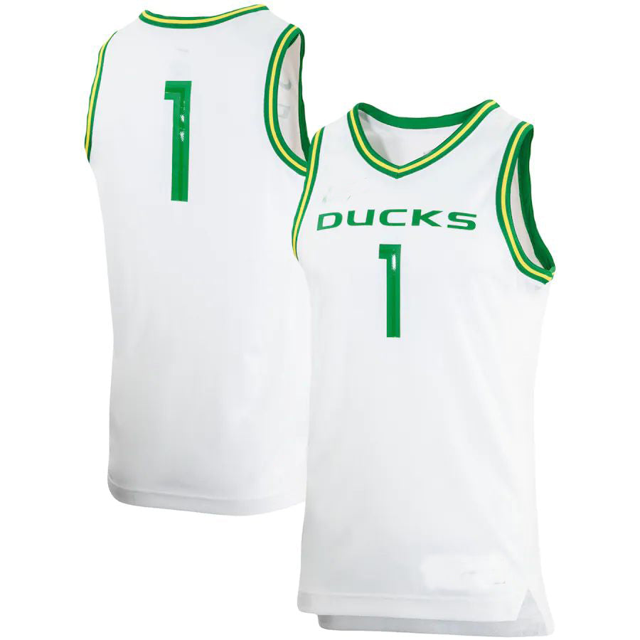 Custom #1 White Basketball Shirt Top