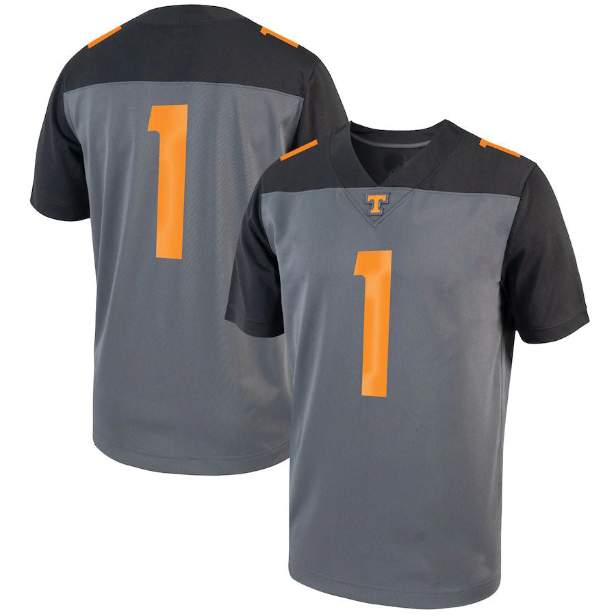 Custom #1 Gray Football Shirt Top