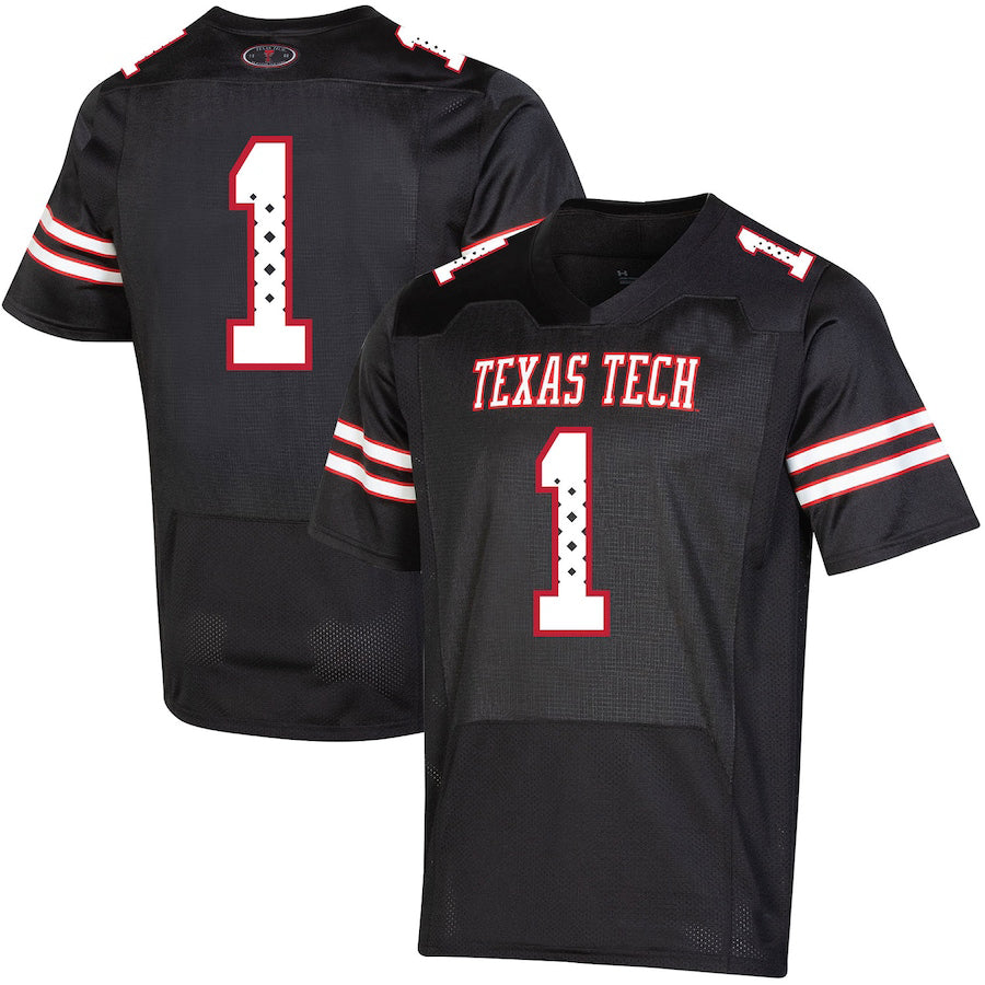 Custom #1 Black Throwback College Shirt Top