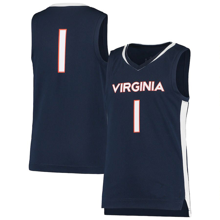 Custom #1 Navy CLE Basketball Shirt Top