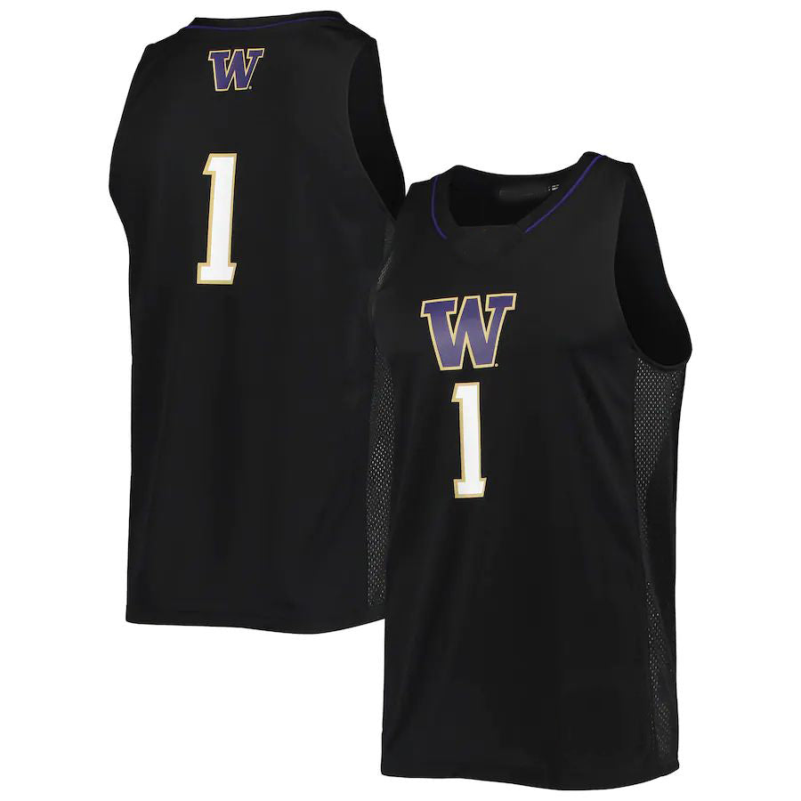 Custom #1 Black Basketball Shirt Top