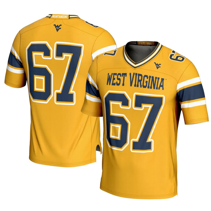 Custom #67 Gold Football Shirt Top