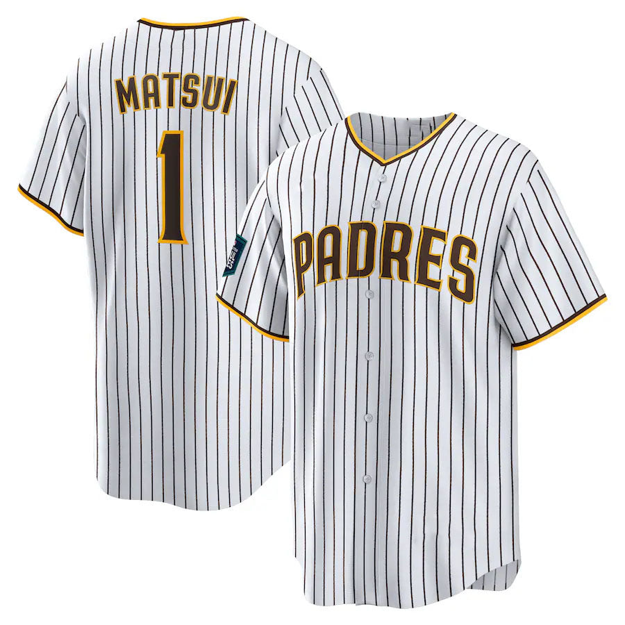Custom #1 White 2024 SD Baseball Shirt Top