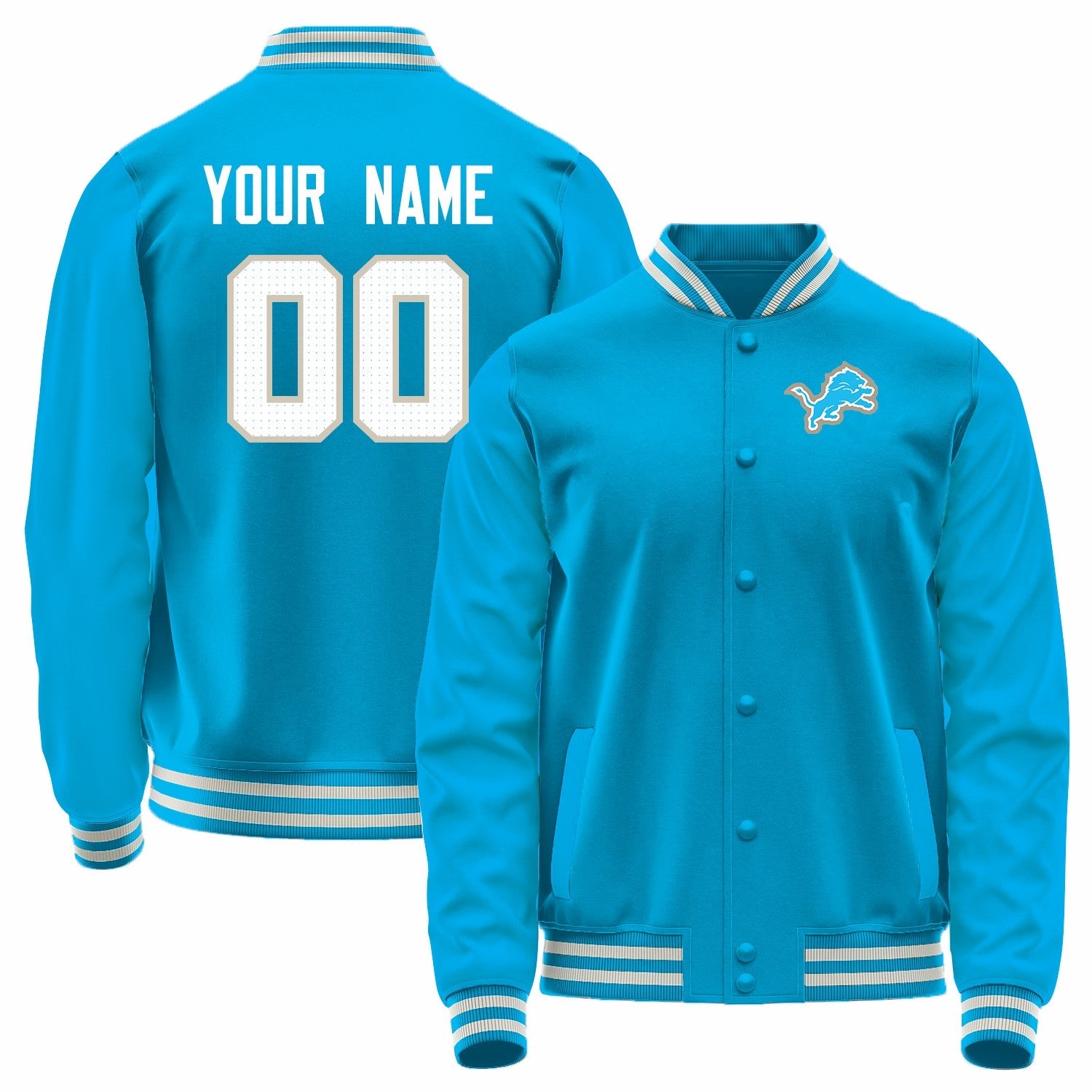Custom Blue DET Football Shirt Top