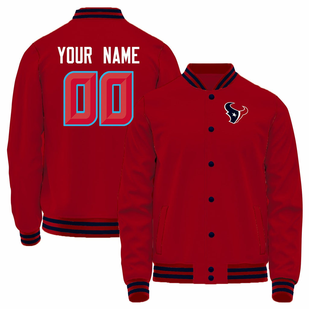 Custom Red HOU Football Shirt Top