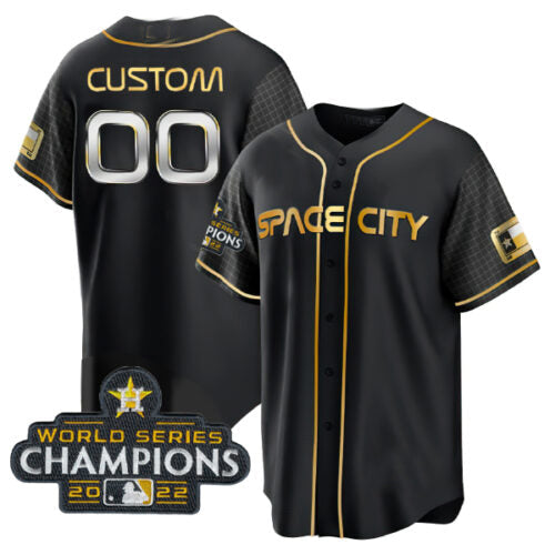 Custom Black 2022 HOU Baseball Shirt Top