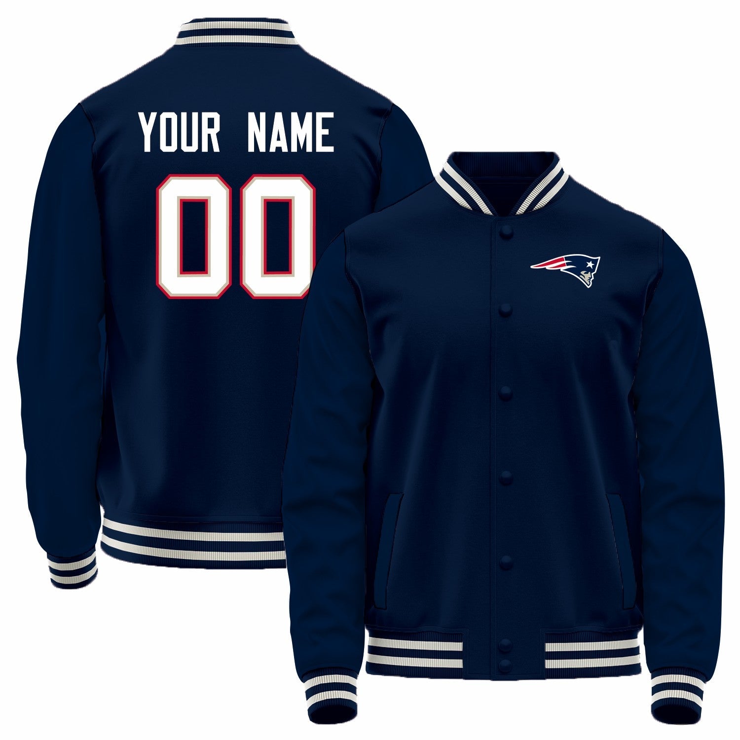 Custom Navy NE Football Shirt Top