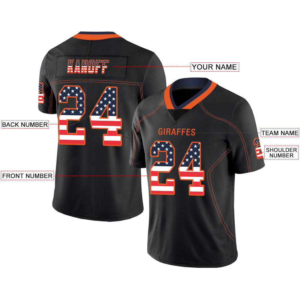 Custom Black Football Shirt Top