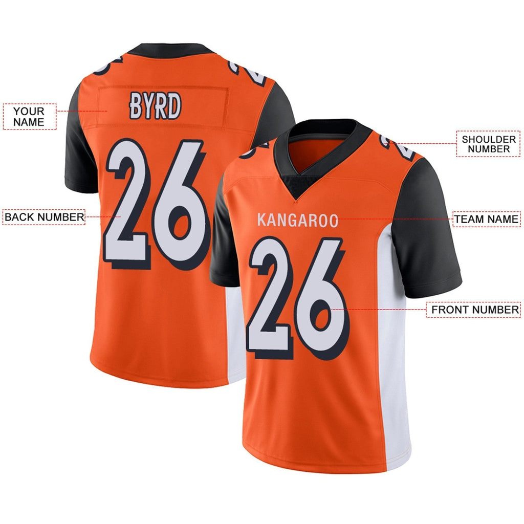 Custom Orange CIN Football Shirt Top