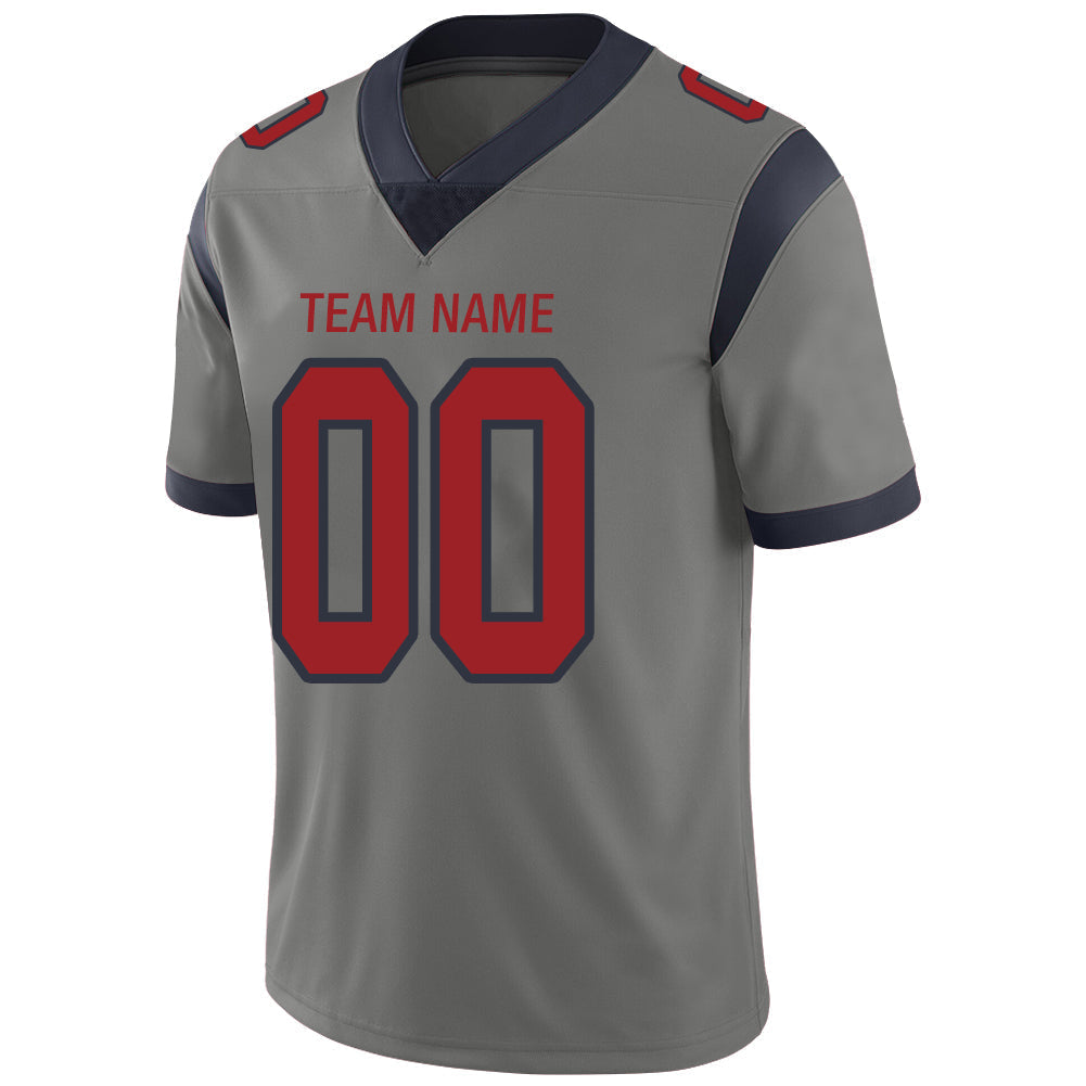 Custom Grey HOU Football Shirt Top