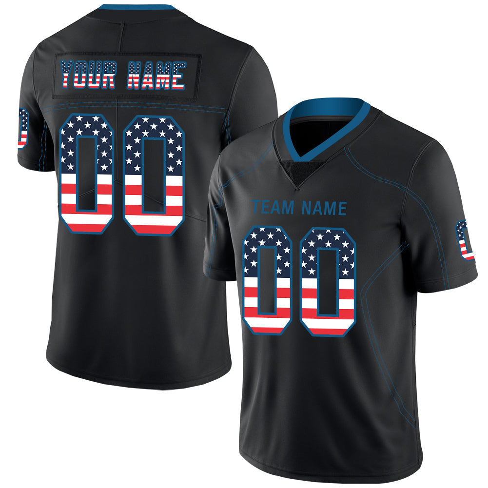 Custom Black DET Football Shirt Top
