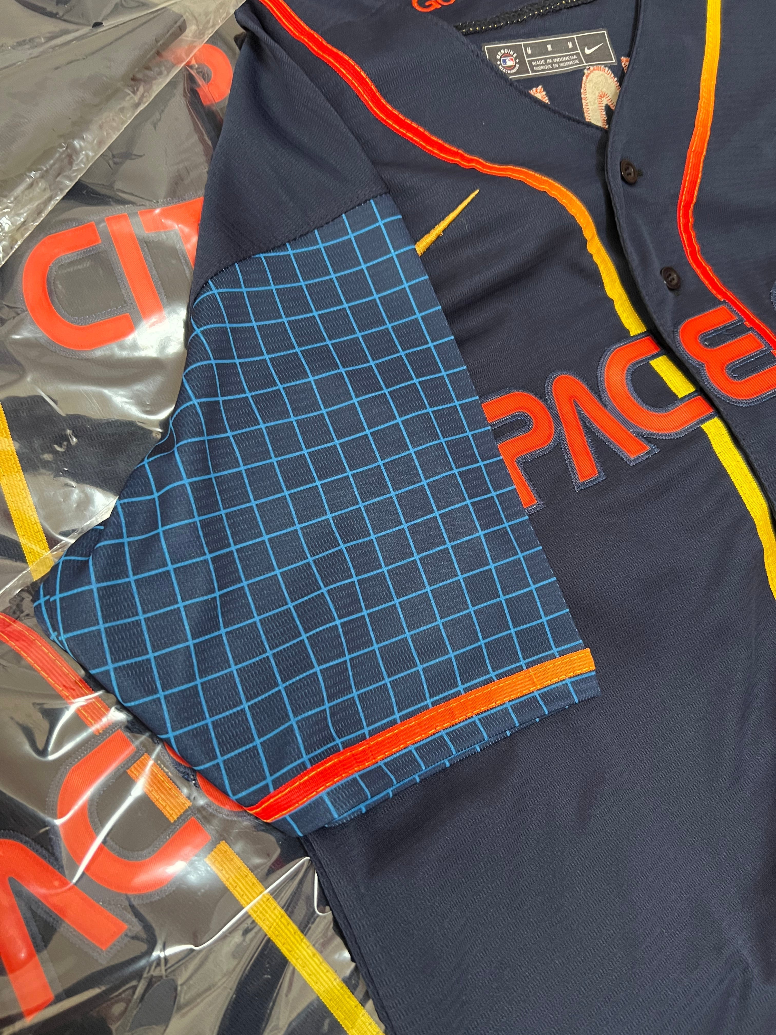 Custom #44 Navy 2022 City Connect HOU Baseball Shirt Top