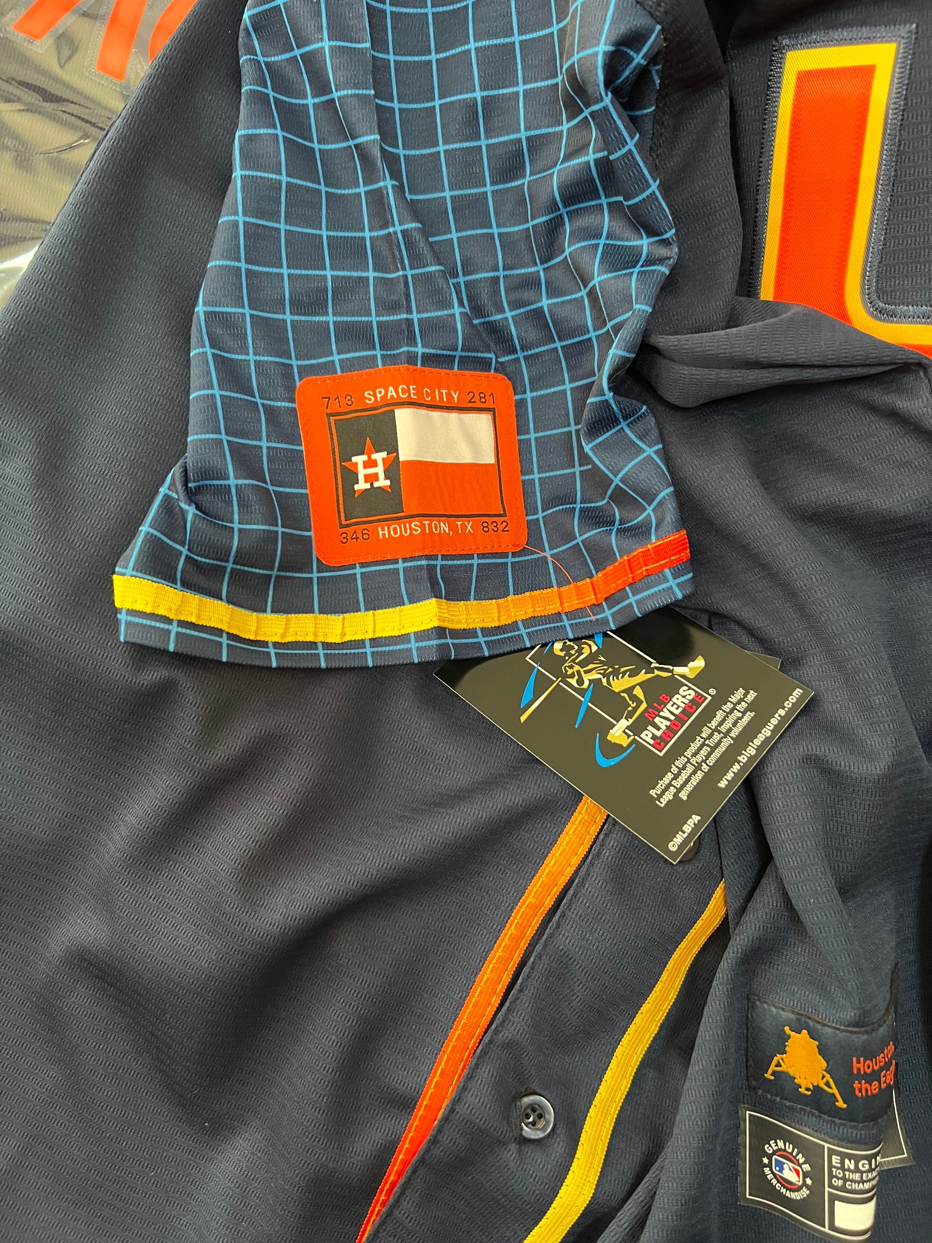 Custom #44 Navy 2022 City Connect HOU Baseball Shirt Top