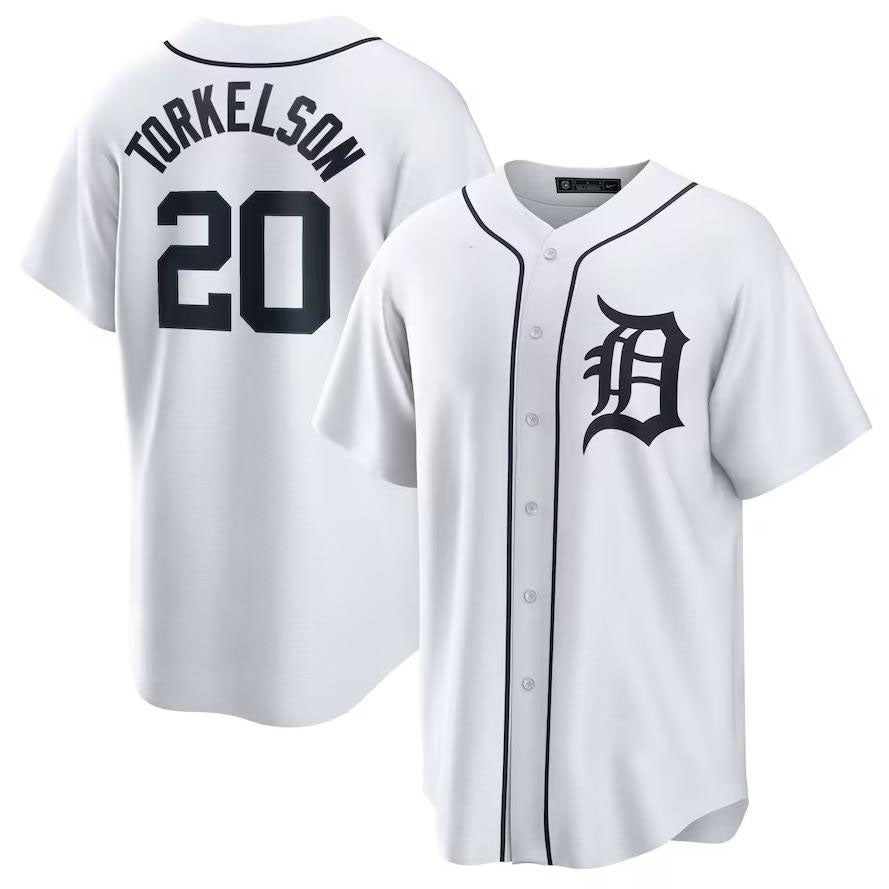 Custom #20 White DET Baseball Shirt Top