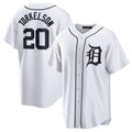 Custom #20 White DET Baseball Shirt Top