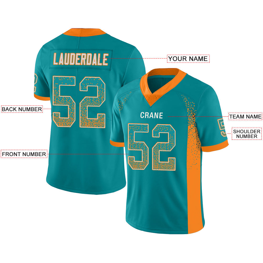 Custom Aqua MIA Football Shirt Top