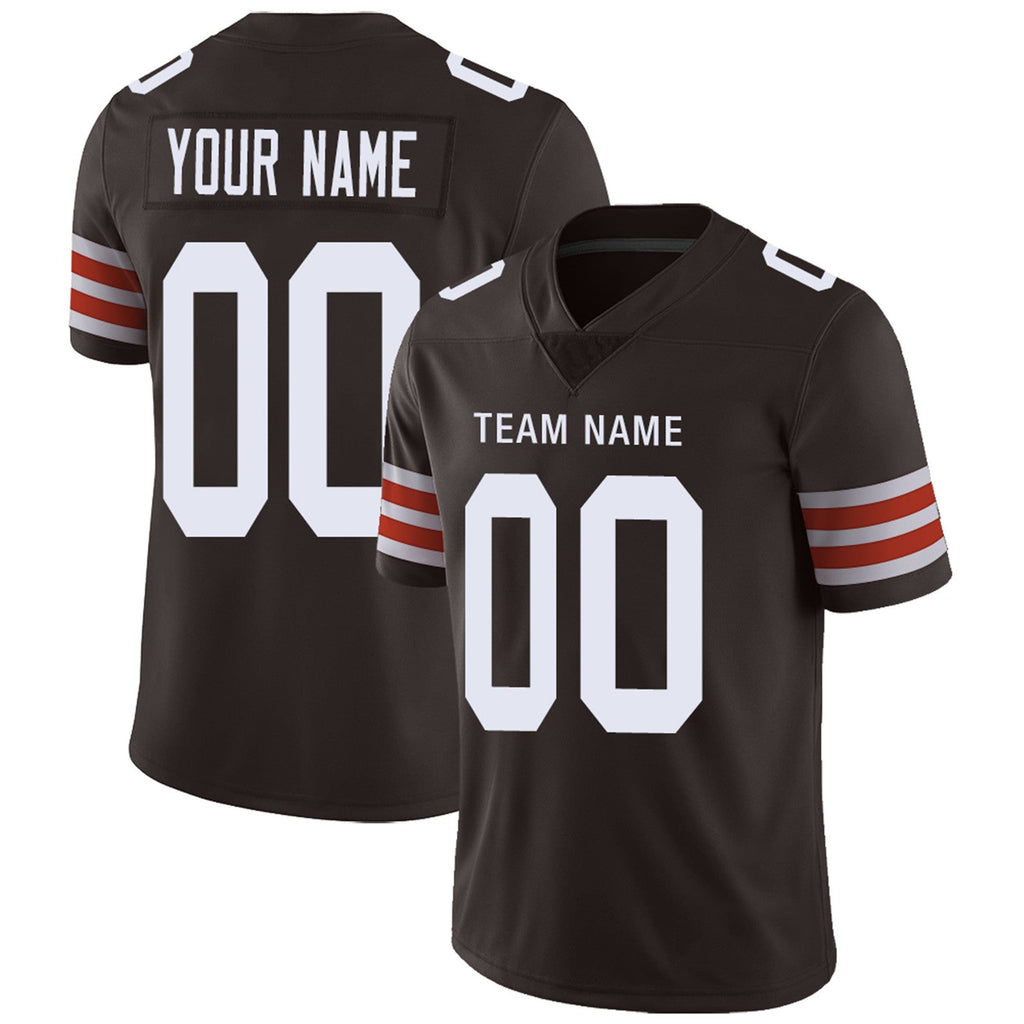 Custom Brown CLE Football Shirt Top