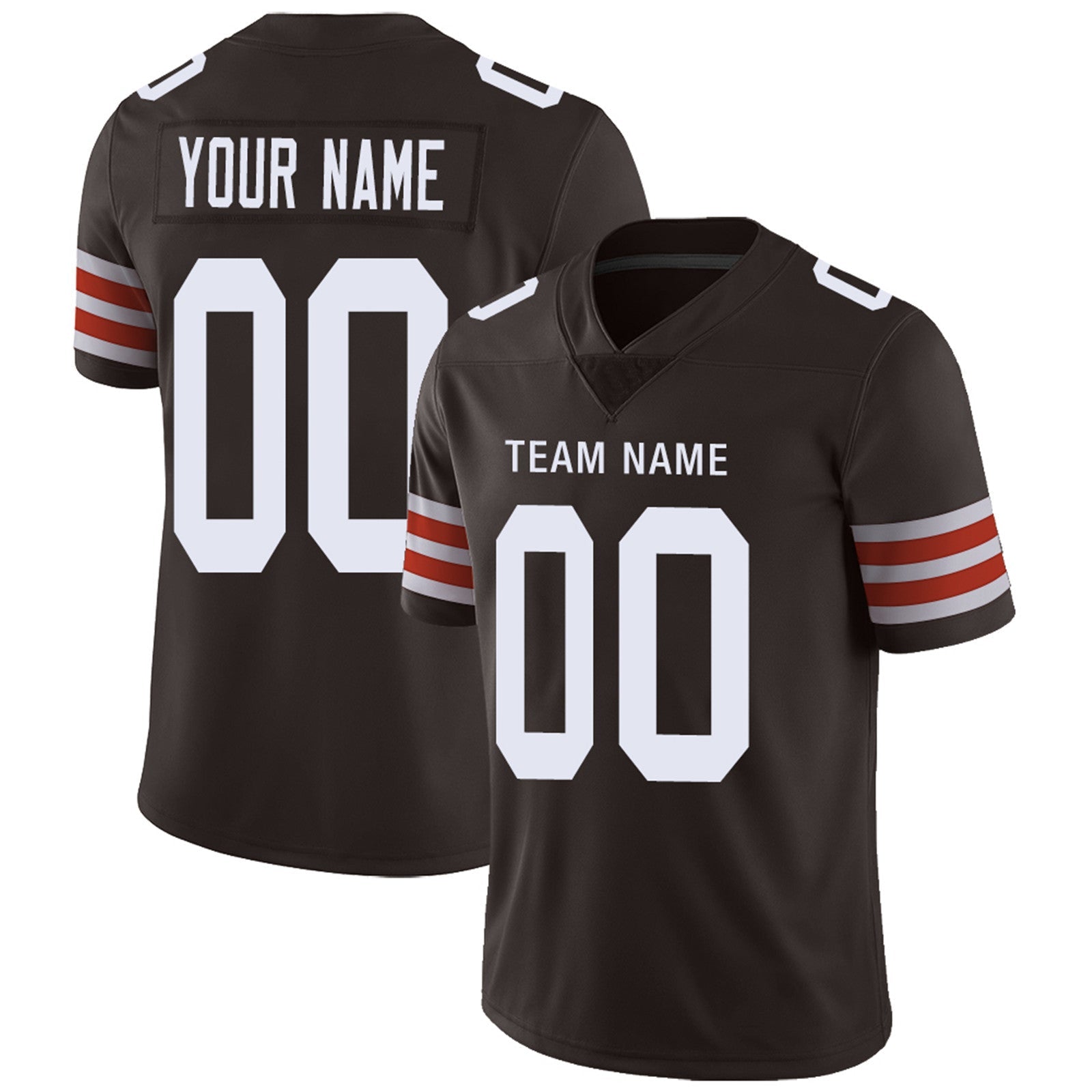 Custom Brown CLE Football Shirt Top