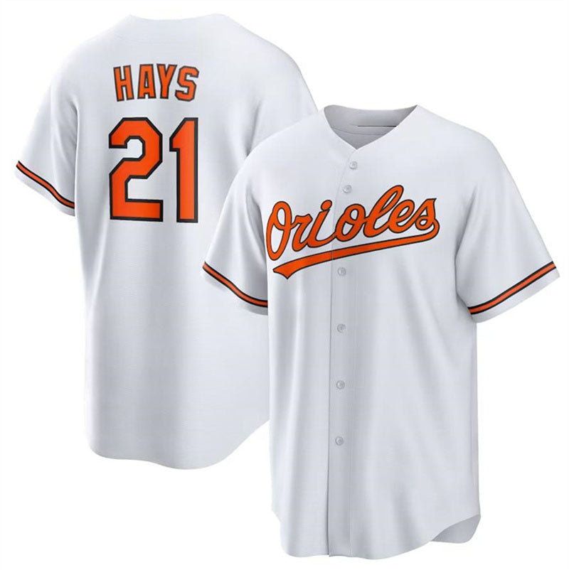 Custom #21 White BAL Baseball Shirt Top