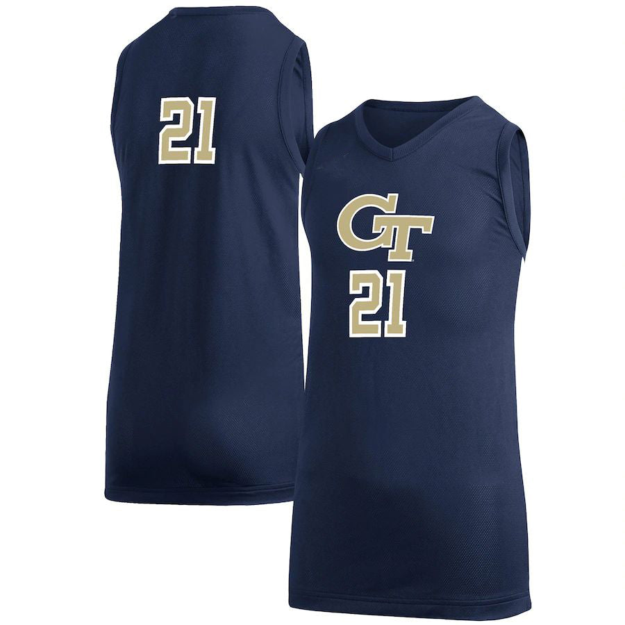 Custom #21 Yellow Basketball Shirt Top