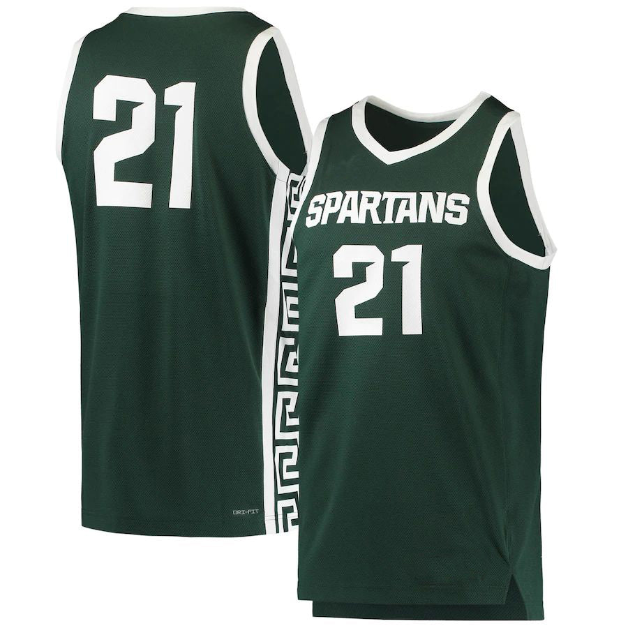 Custom #21 Green Basketball Shirt Top