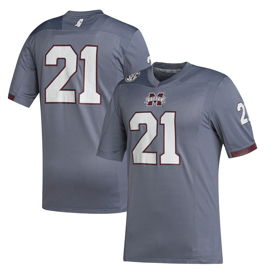 Custom #21 Gray Football Shirt Top