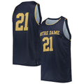 Custom #21 Navy Basketball Shirt Top