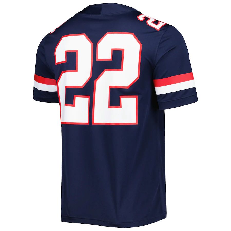 Custom #22 Navy Football Shirt Top