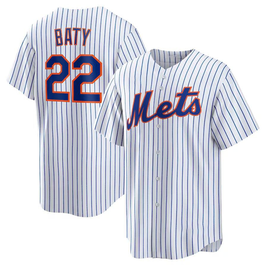 Custom #22 White NYM Baseball Shirt Top