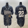 Custom #22 Grey LAD Baseball Shirt Top