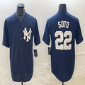 Custom #22 Navy Blue LAD Baseball Shirt Top