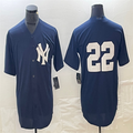 Custom #22 Navy Blue LAD Baseball Shirt Top