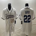 Custom #22 White LAD Baseball Shirt Top