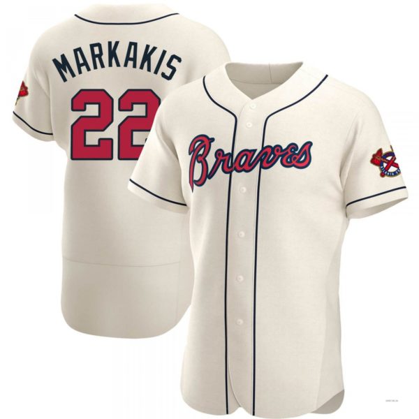 Custom #22 Cream ATL Baseball Shirt Top