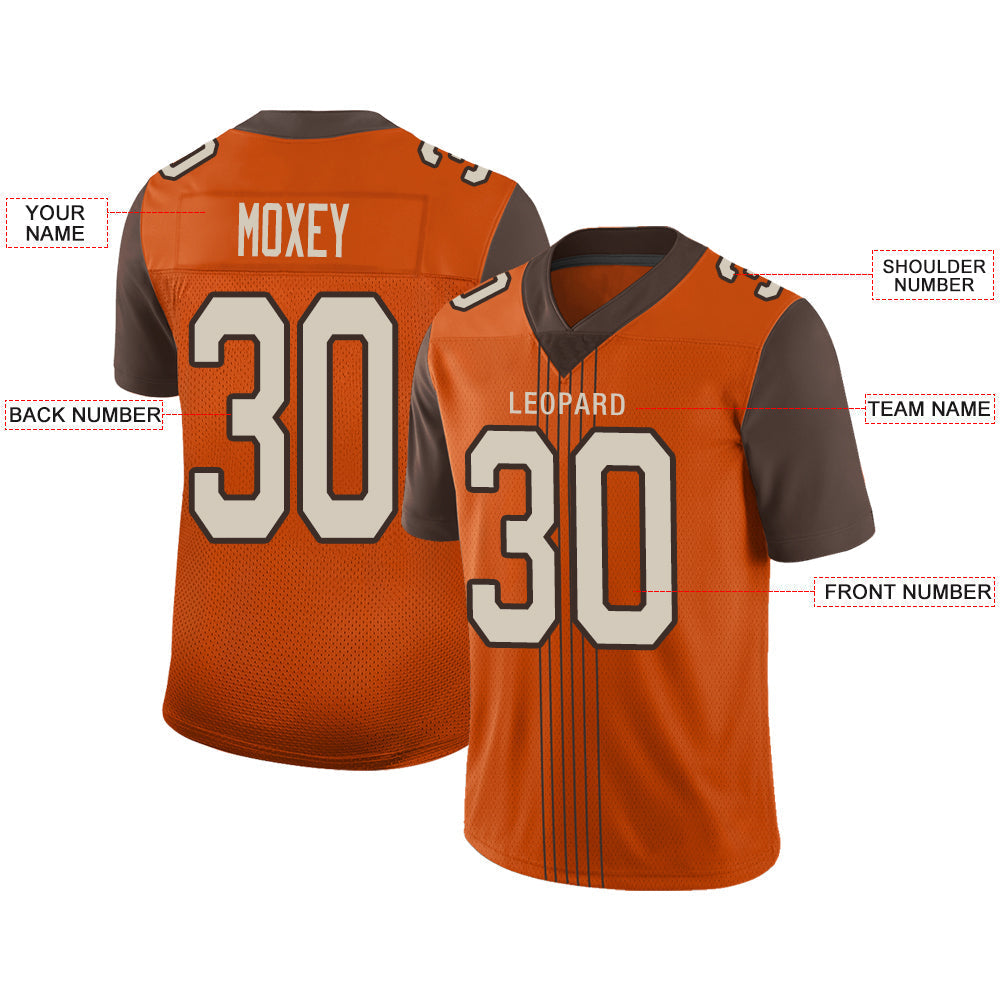 Custom Orange Football Shirt Top