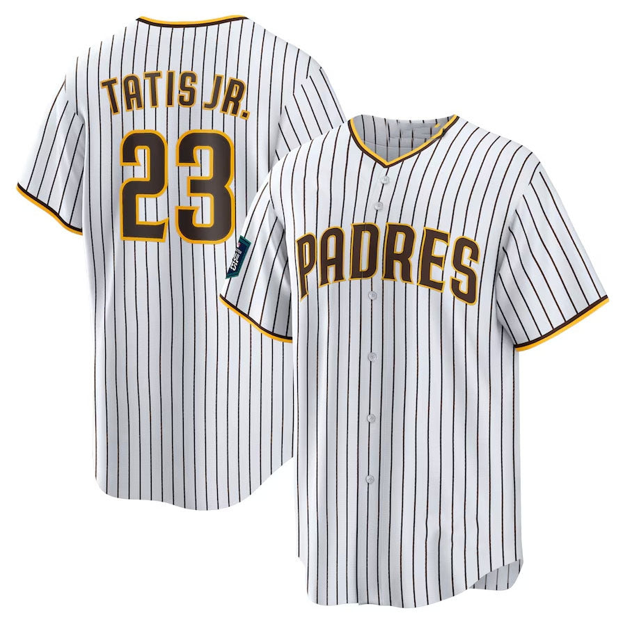 Custom #23 White 2024 SD Baseball Shirt Top