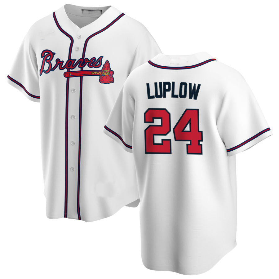 Custom #24 White ATL Baseball Shirt Top