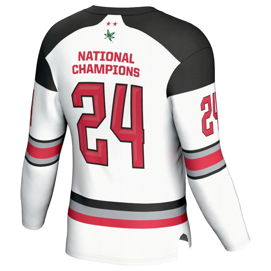 Custom #24 White 2024 Hockey Shirt Top