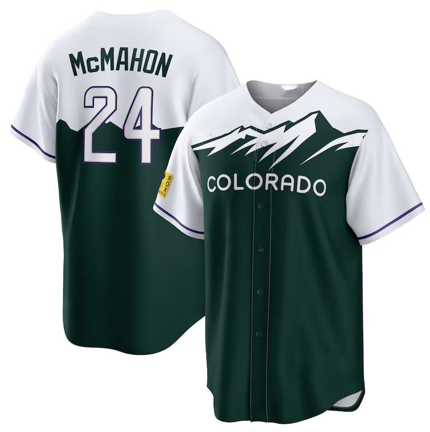 Custom #24 Forest Green COL Baseball Shirt Top
